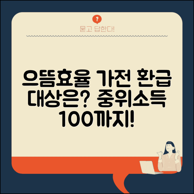으뜸효율가전 환급신청 대상 소득 기준 | 중위소득 몇 퍼센트까지 신청 가능한지