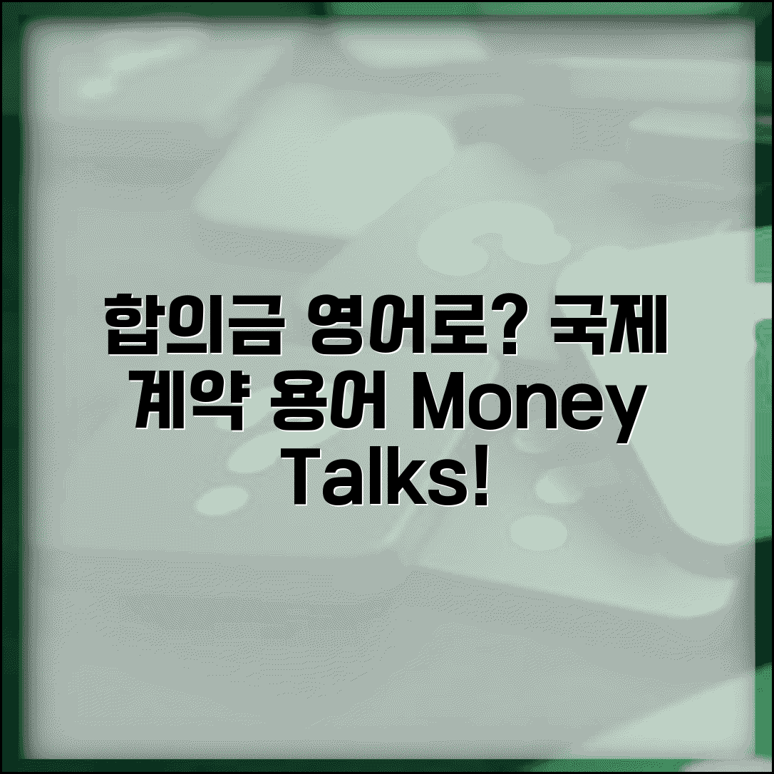 합의금 영어로 어떻게 표현할까? | 국제 계약서 용어 정리