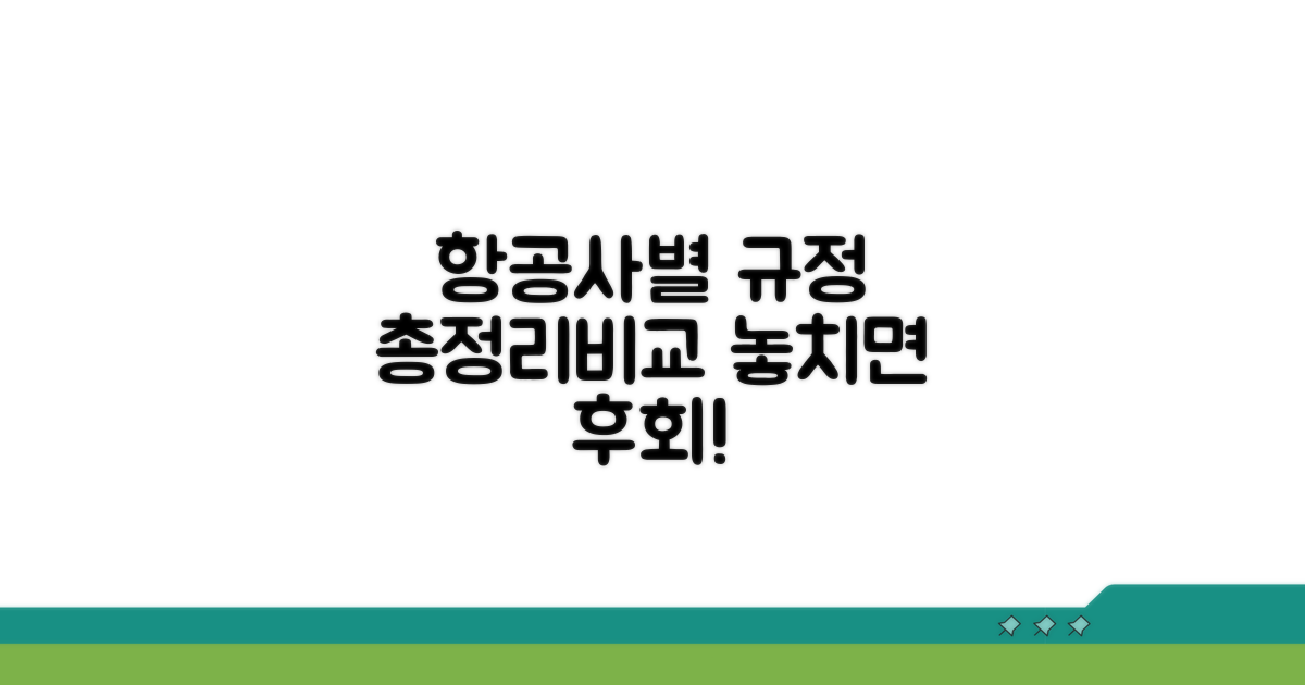 항공사별 규정 총정리 및 비교