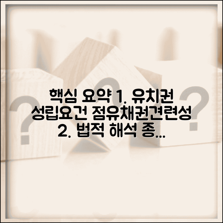 유치권 성립요건 법적 해석 | 점유/채권/견련성 요건 종합 정리