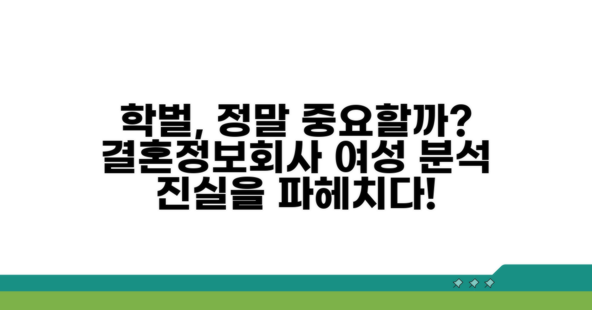 결혼정보회사 여성 학벌 중요성 분석