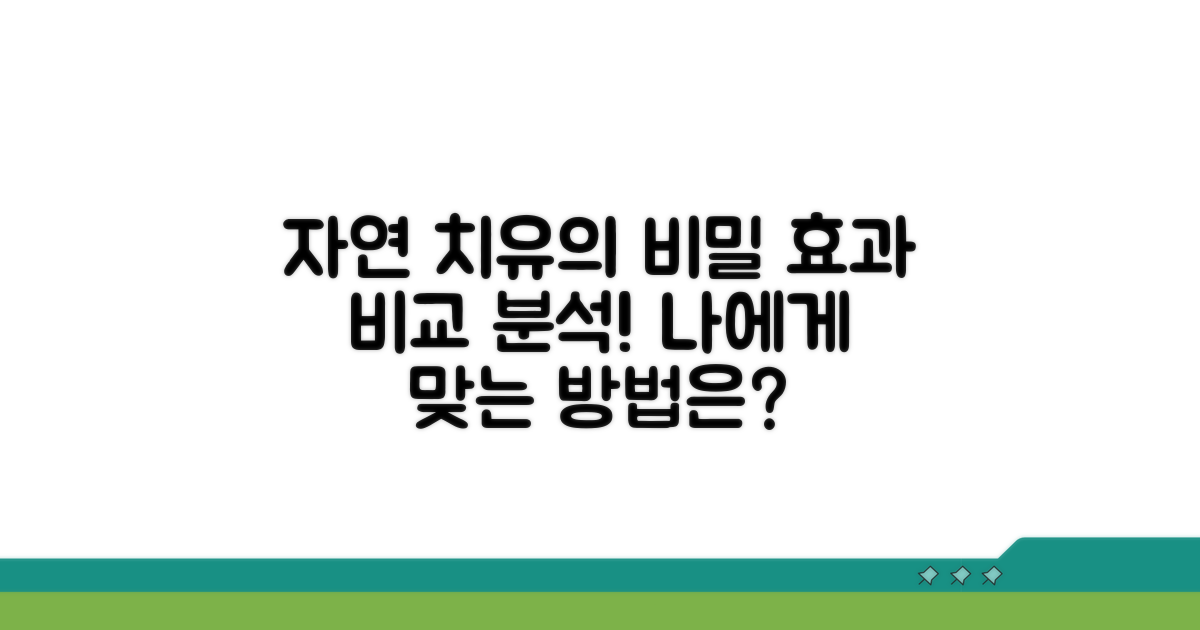 자연 치료법 효과 비교