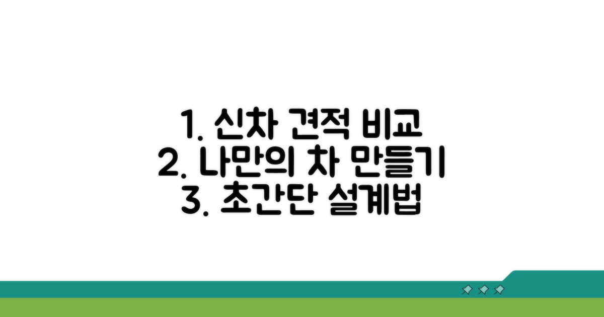 신차 견적 비교 및 맞춤 설계 방법