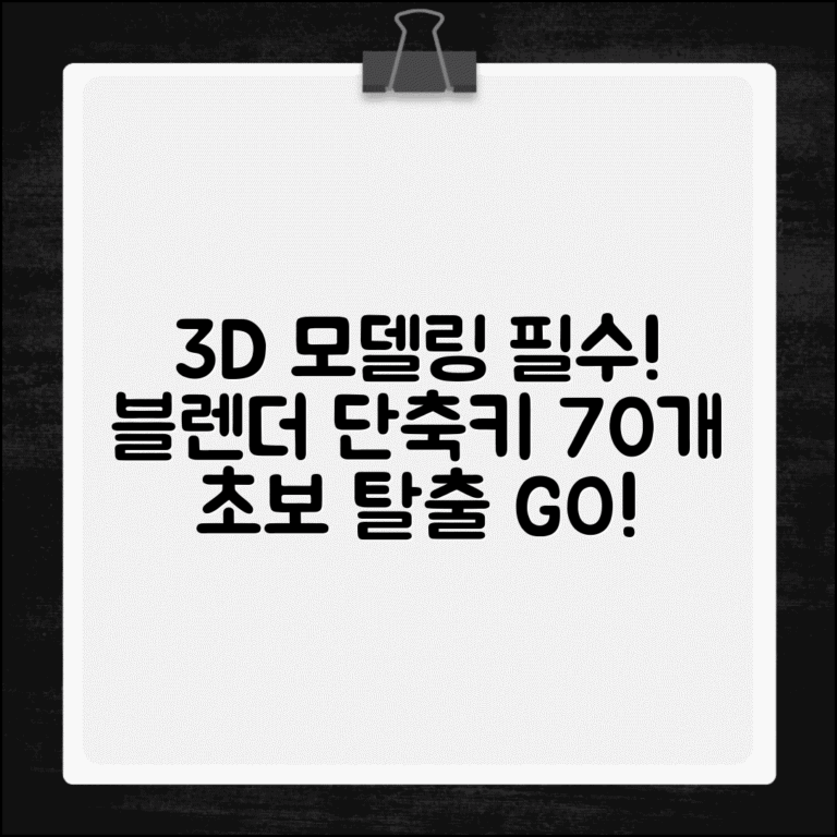 블렌더 3D 모델링 단축키 70개 | 블렌더 초보 탈출 필수 단축키