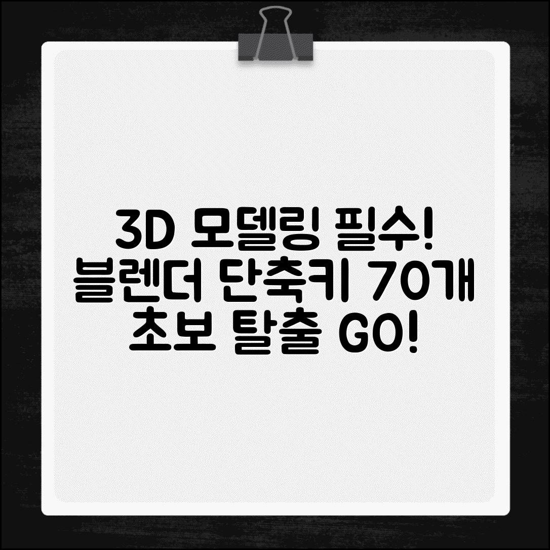 블렌더 3D 모델링 단축키 70개 | 블렌더 초보 탈출 필수 단축키