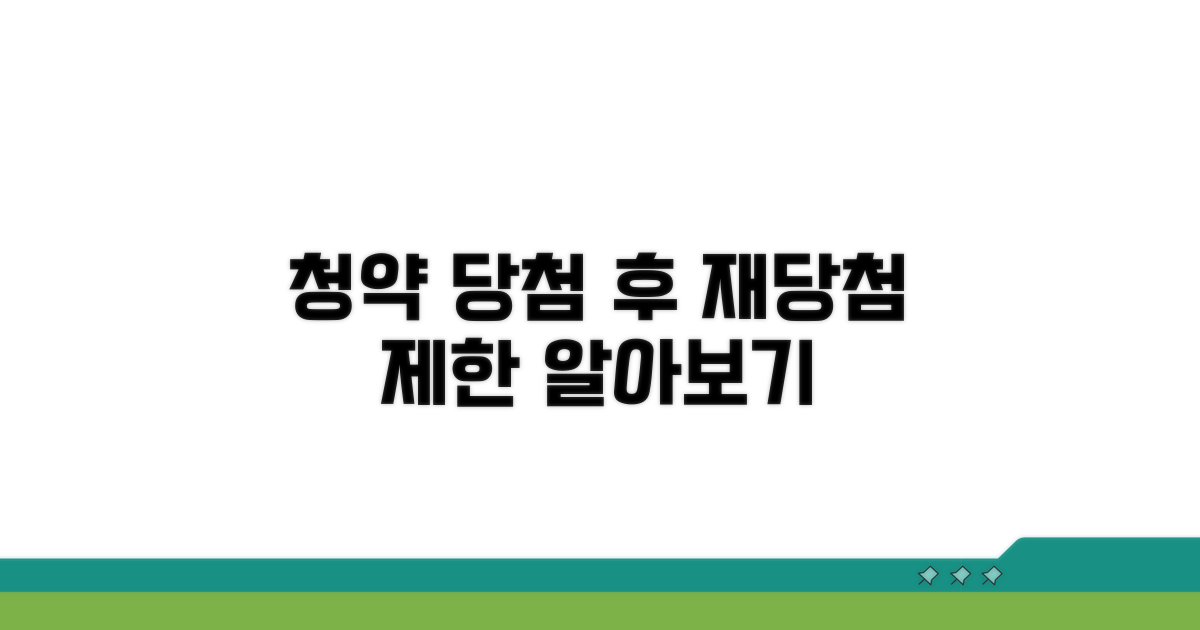 청약 당첨 후 재당첨 제한 규정