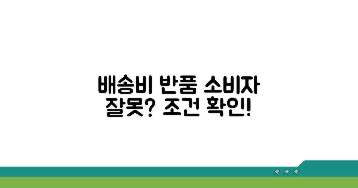 소비자 귀책 반품 시 배송비 조건