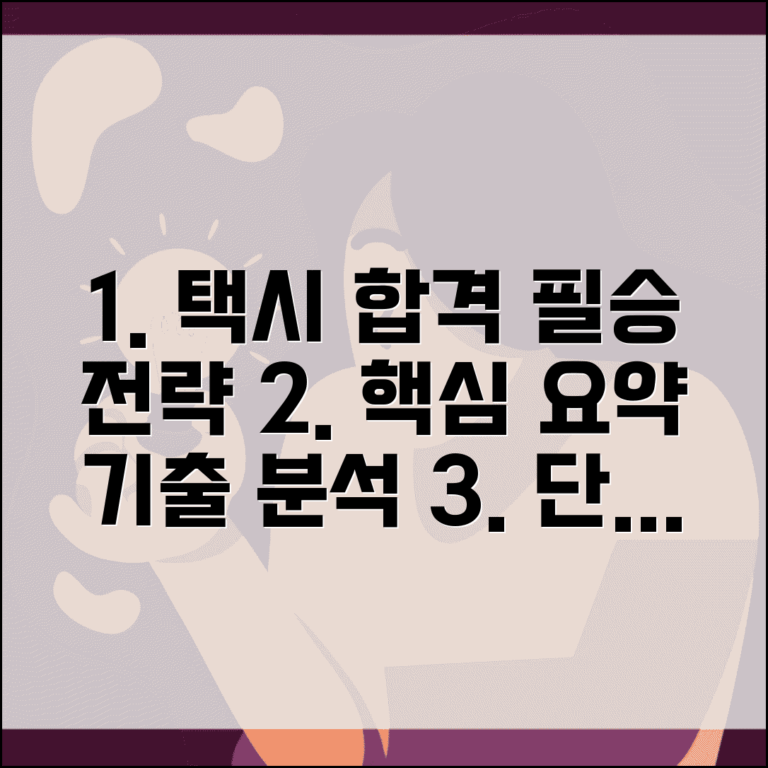 택시운전 자격시험 합격 전략 | 필기시험 핵심 요약 | 출제 경향 분석 및 기출 해설
