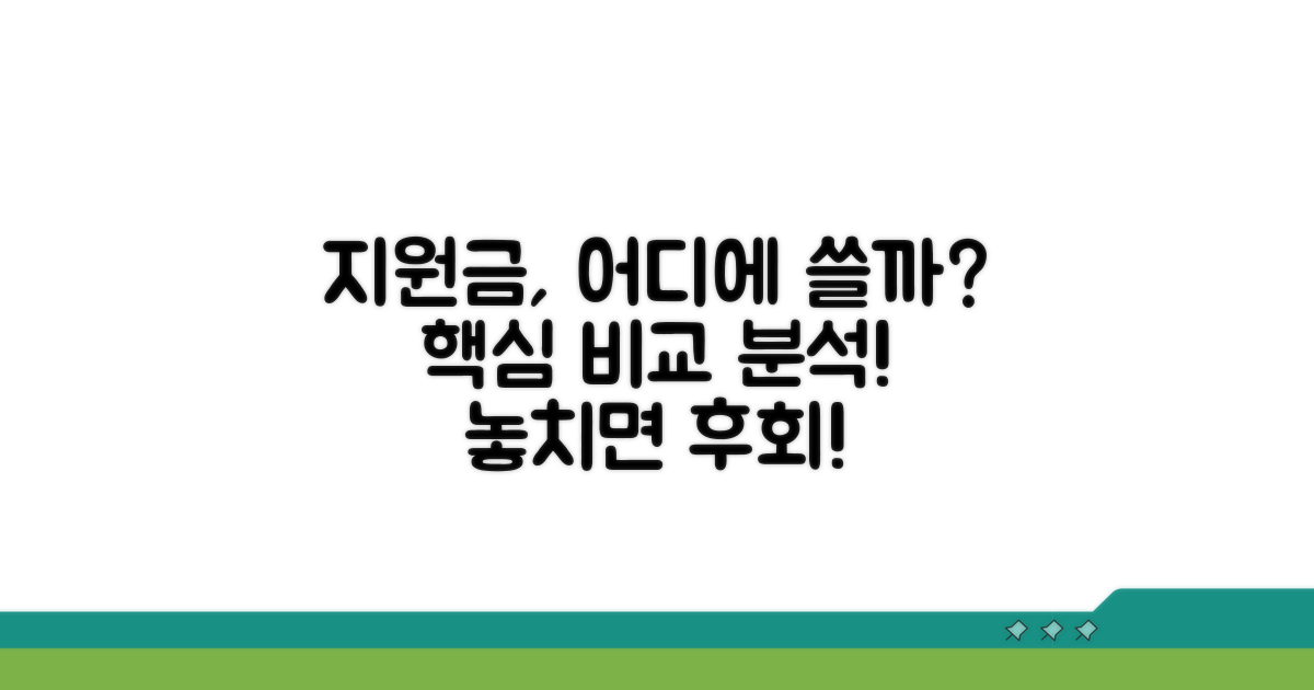 지원금 사용처, 꼼꼼히 비교해봐요