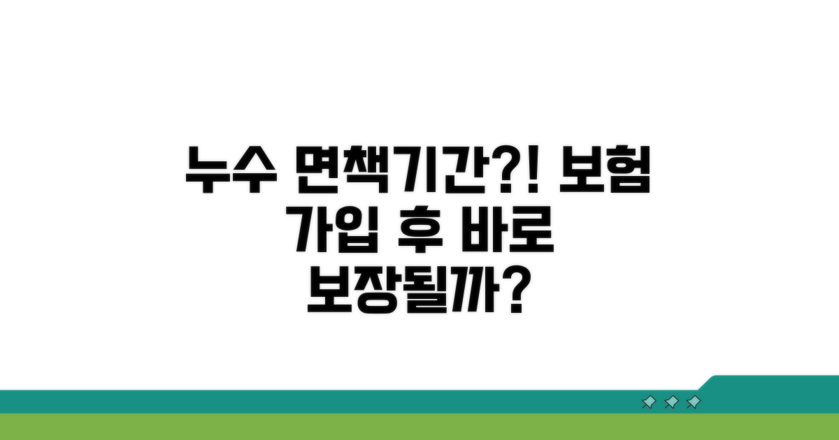 누수 면책기간, 보험 가입 후 바로 보장될까?