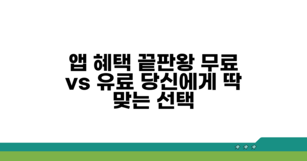 무료/유료 앱 혜택 비교 분석