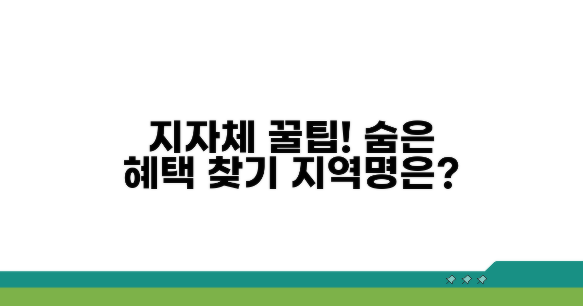 지자체별 추가 혜택 정보