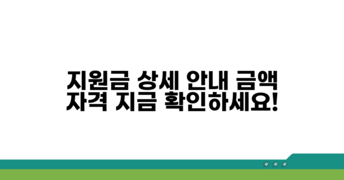 지원 대상 및 금액 상세 안내