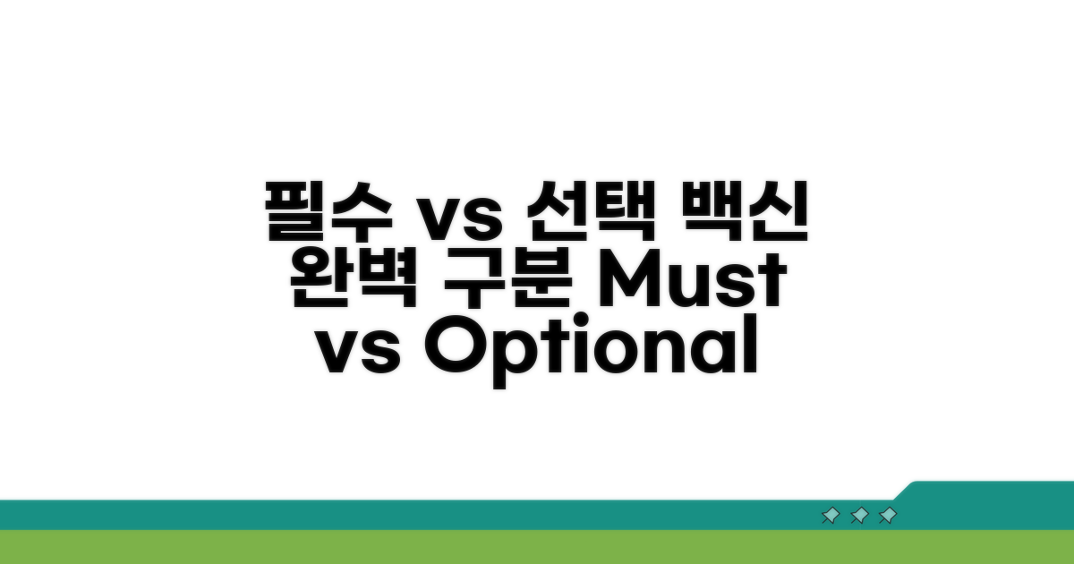 필수 vs 선택 백신 완벽 구분