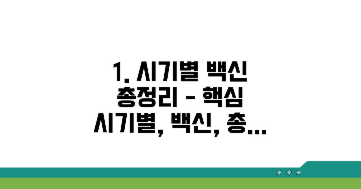 접종 시기별 백신 총정리