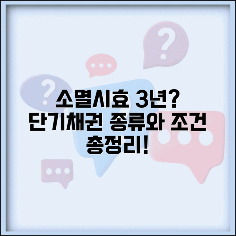 소멸시효 3년 적용 대상 | 단기 소멸시효 채권 종류와 조건 총정리