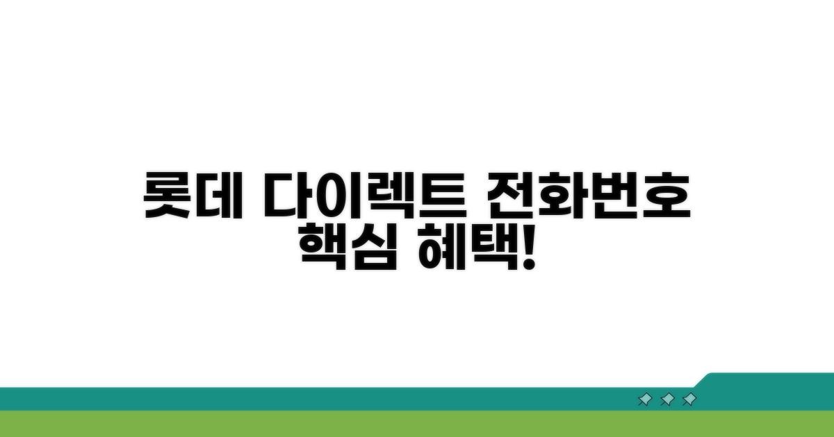 롯데 다이렉트 전화번호와 핵심 혜택