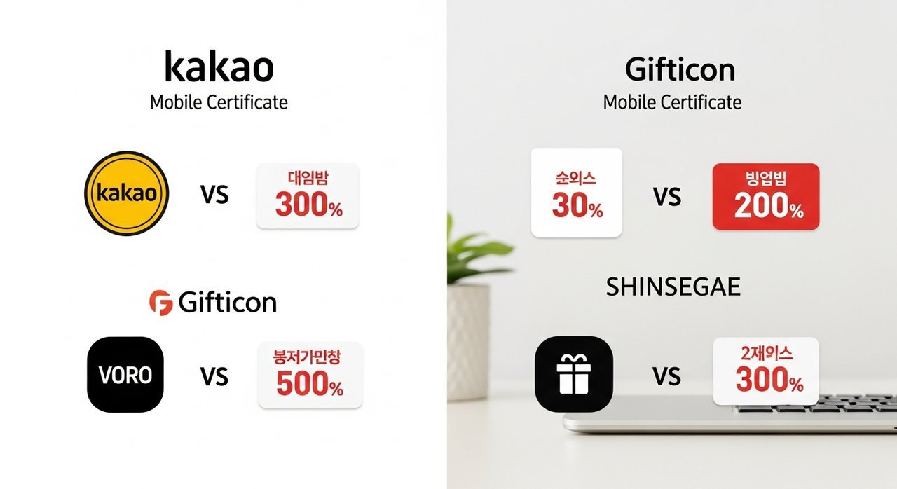 모바일상품권 구매혜택 비교: 카카오/기프티콘/신세계 특징 + 할인정보 완벽 분석
