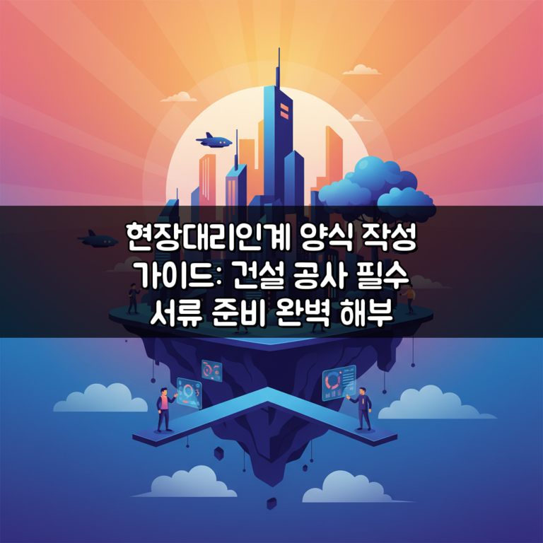 현장대리인계 양식 작성 가이드: 건설 공사 필수 서류 준비 완벽 해부