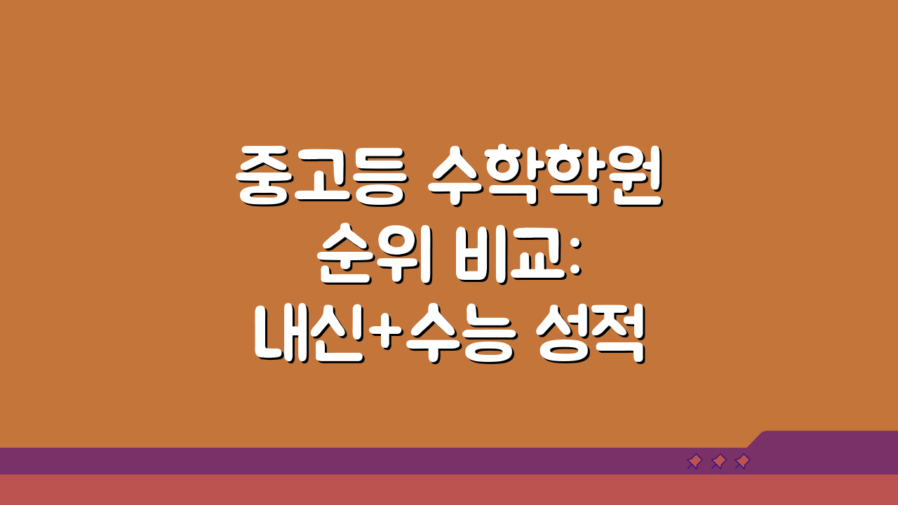 중고등 수학학원 순위 비교: 내신+수능 성적향상 학원 분석 TOP 5