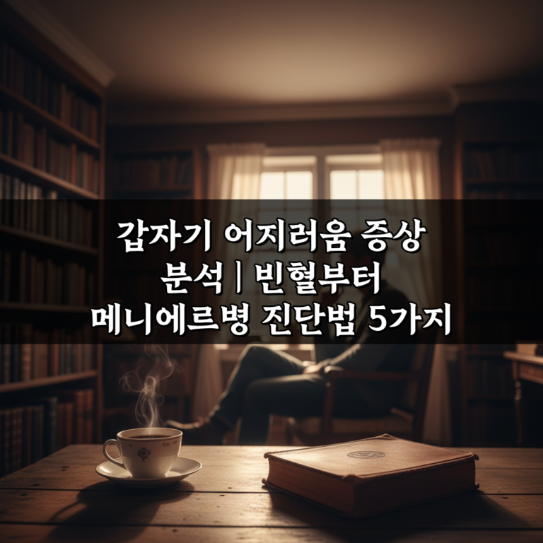 갑자기 어지러움 증상 분석 | 빈혈부터 메니에르병 진단법 5가지