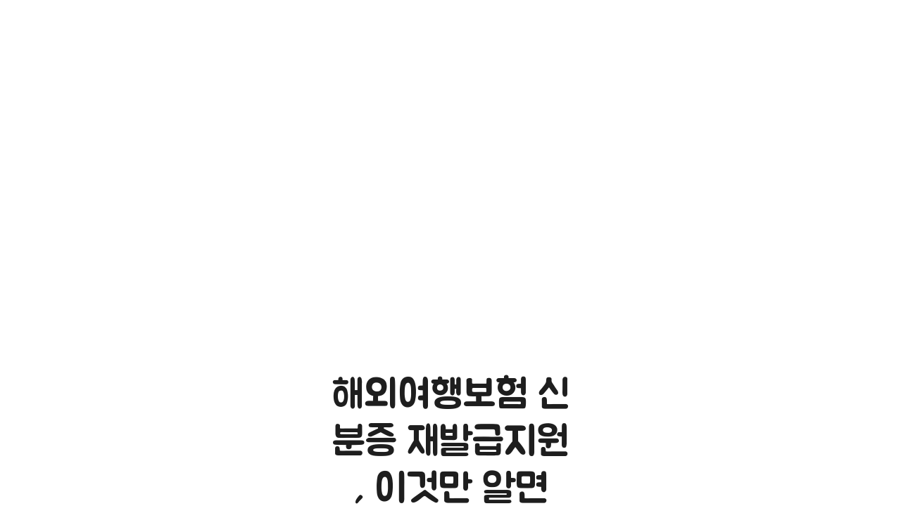 해외여행보험 신분증 재발급지원, 이것만 알면 끝!