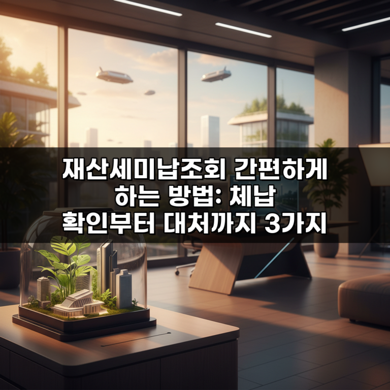 재산세미납조회 간편하게 하는 방법: 체납 확인부터 대처까지 3가지 팁